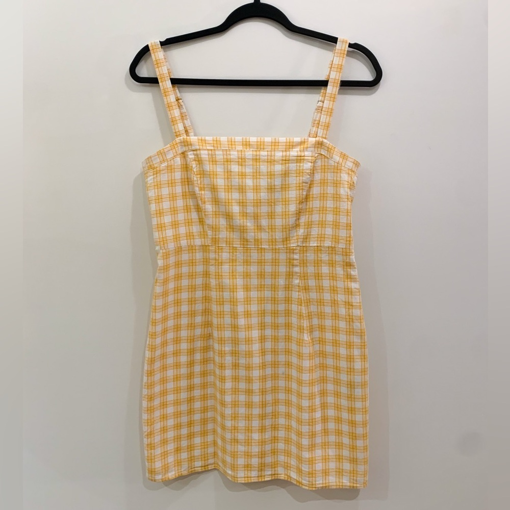 Yellow Plaid Mini Dress